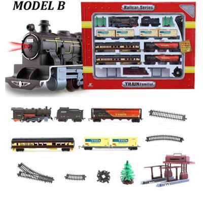 Klassieke Elektrische Licht Trein Spoor Set Fenfa Moderne Klassieke Gemonteerd Muziek Trein Rail Auto Simulatie Model Auto Set Speelgoed: B
