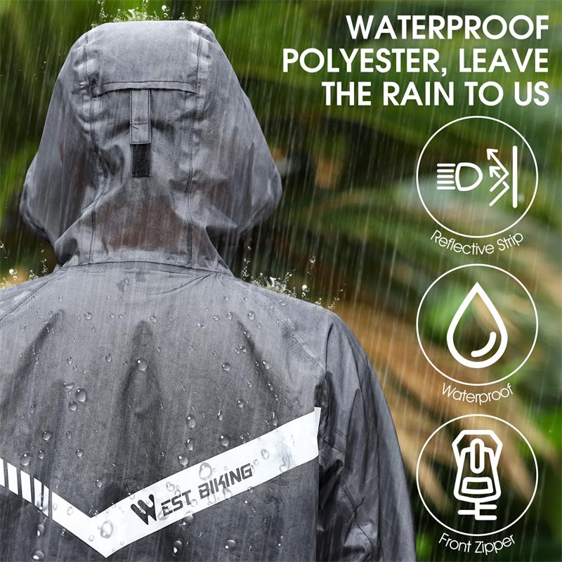 WEST BIKING-chubasquero impermeable para ciclismo, impermeable a prueba de viento, reflectante, chaqueta de ciclismo para bicicleta de montaña y carretera, pantalones, traje, ropa para hombre y mujer