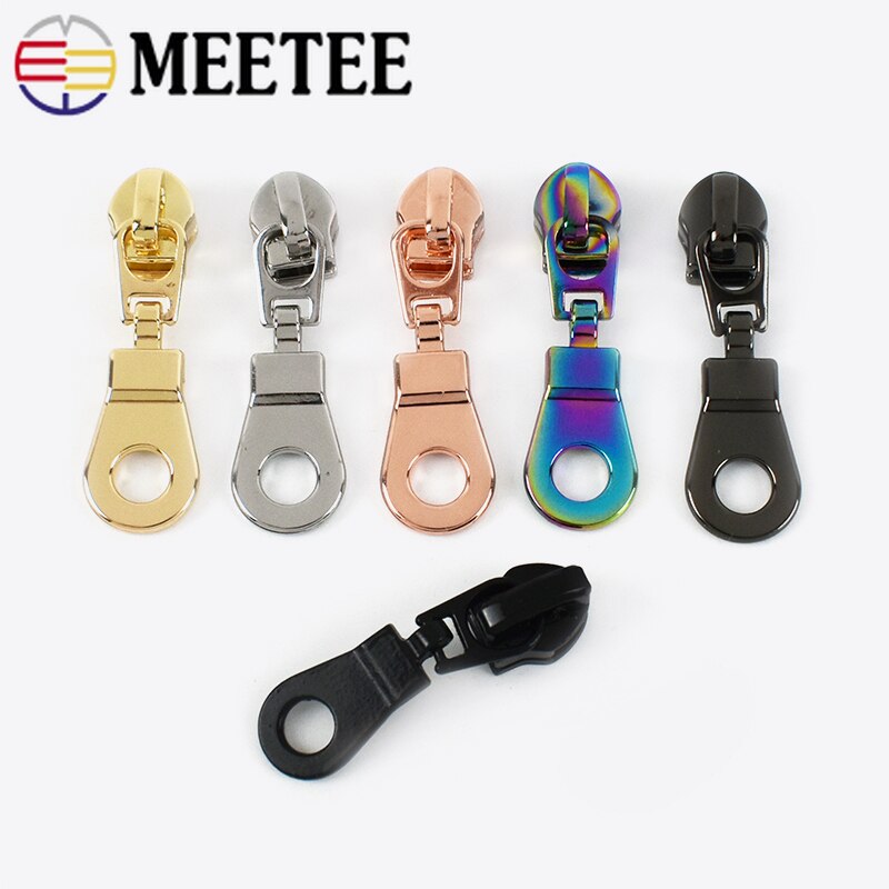 Cursori con cerniera Meetee 20 pezzi per cerniere in nylon 5 # borsa kit di riparazione con cerniera tasca di ricambio cerniere testa accessori per cucire fai da te ZT179