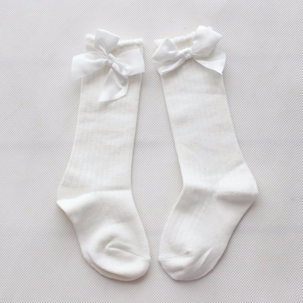 0 zu 4 Jahr kleinkind socken Baumwolle Kinder spitze Bogen mädchen knie hohe socken Mädchen spitze knie hohe socken Baby baumwolle bogen socken: White Socks / 2 To 4 Year