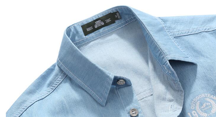 Kläder jeansskjortor herr fritidsskjorta långärmad slimmade camisa jeans jeansskjortor för män #39 5xl