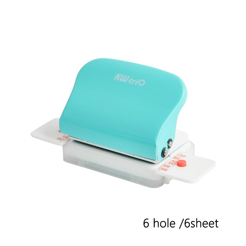 KW-trio 10-Hole Paper Punch Handheld Metal Hole Puncher Capacity 10sheet for A4 A5 B5 for Notebook Scrapbook Diary Binding 99H5: Green 6 hole