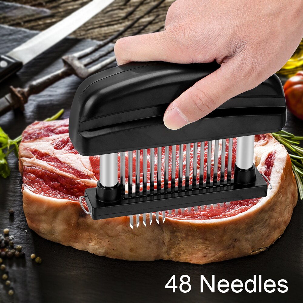 Ablandador de carne de acero inoxidable, 48 cuchillas, herramientas de cocina de aguja, martillo de carne tierna, herramientas de cocina para carne de vaca