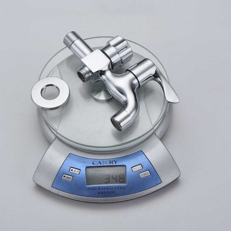 Mässing vattenkran väggmonterad 1 in 2 ur vattenkran badrum trädgård mopp pool vatten dubbel utlopp bibcock kranar