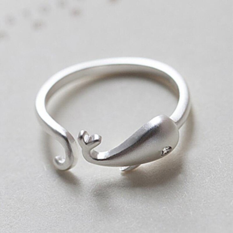 Charmant Open Fish Ring Voor Vrouwen Vintage Boho Party Ringen Gothic Punk Sieraden Cadeaus Voor Meisjes