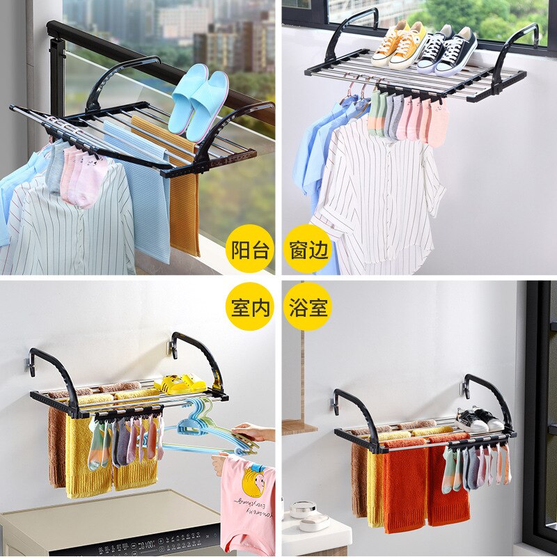 rack shoe hanging drying rack on balcony window sill small folding clothes drying rack bathroom accessories bathroom fixture