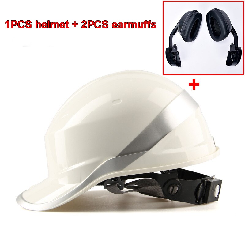 Delta plus hård hat + ørebeskyttere 102018 abs isoleringshjelm 103008 ørekrog ørebeskyttere støjforebyggelse 33db integreret beskyttelse: J