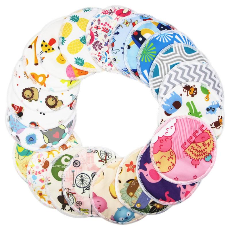 Almohadilla de pecho para madres, de celulosa de bambú de tres capas, 1 Uds. Y 5 uds., almohadillas de lactancia impresas