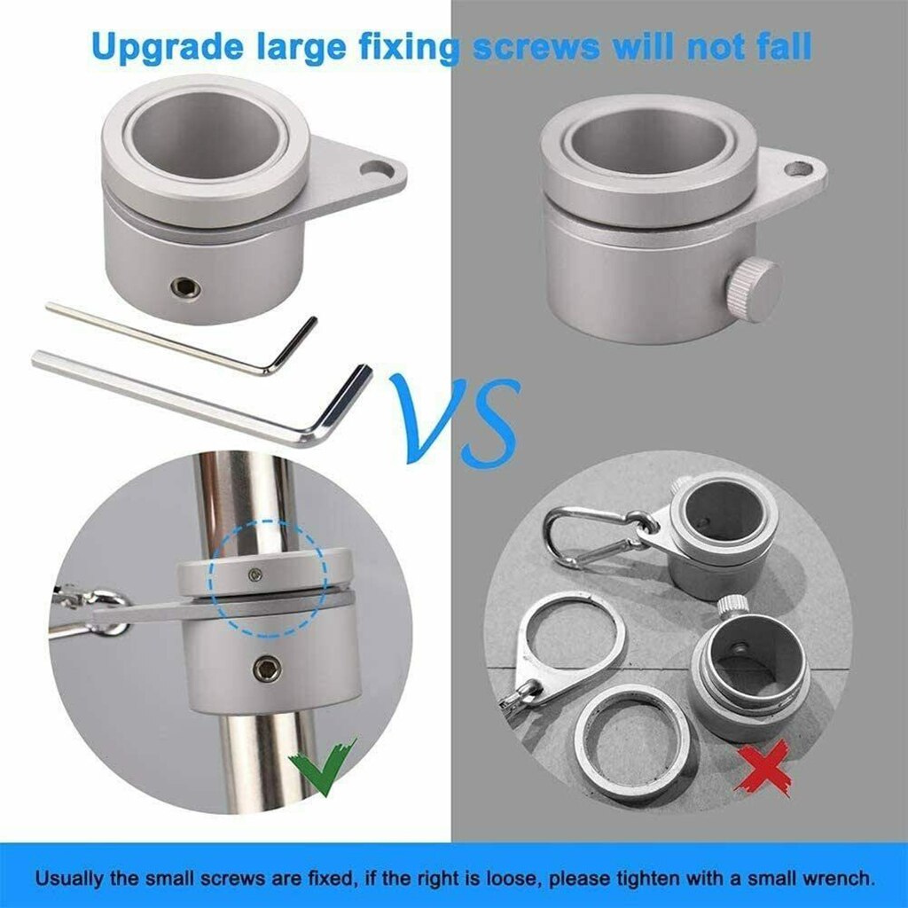 Aluminum Alloy Flag Pole Rings, Anti Wrap Flagpole Mounting Rings, 360 Degree Rotating Clip Spinning Flag Pole Kit