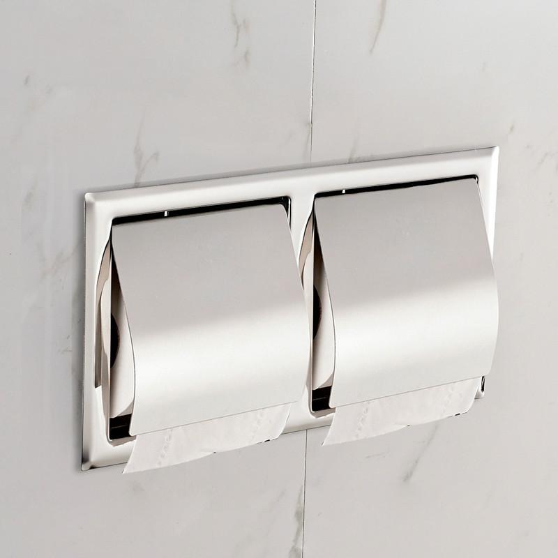 304 Stainless Steel Concealed Towel Rack Embedded In Wall Toilet Roll Holder Hotel Construction Paper Holder Double Paper Holder: A