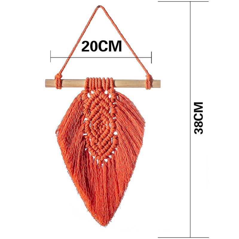 Tapiz colgante de pared con forma de hojas, macramé, pluma Bohemia, tapices tejidos a mano, decoración para la habitación del hogar