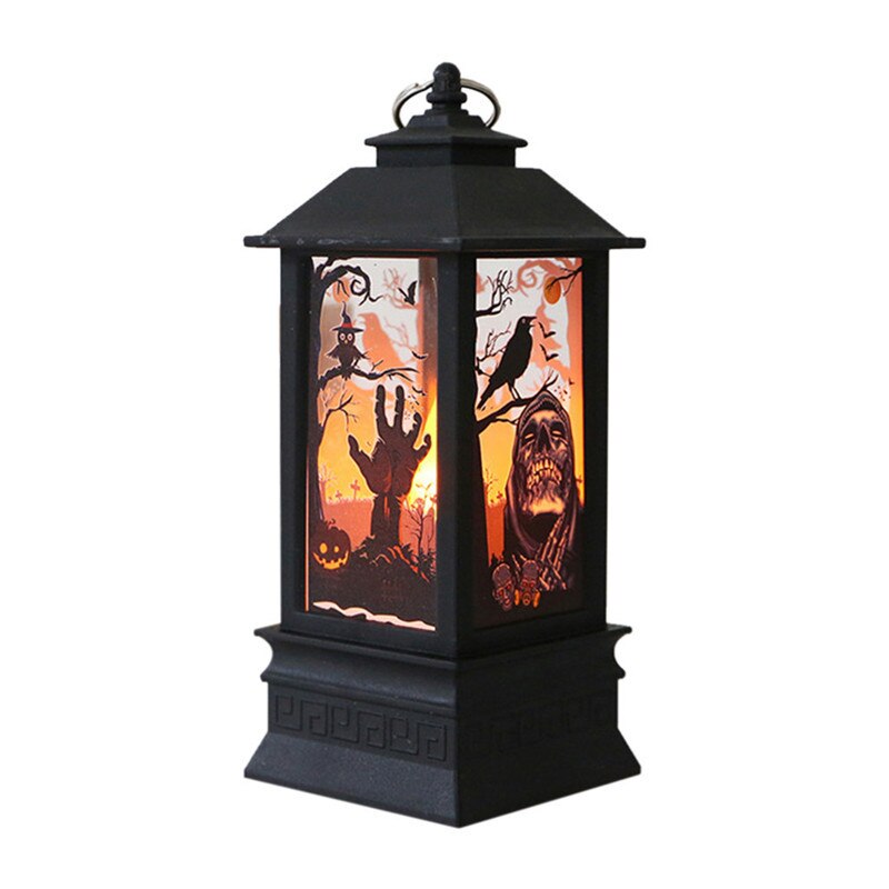 Halloween vintage kurpitsa linna valo lamppu led teevalo kynttilät halloween sisustusjuhliin riippuva lyhty kurpitsa lyhty