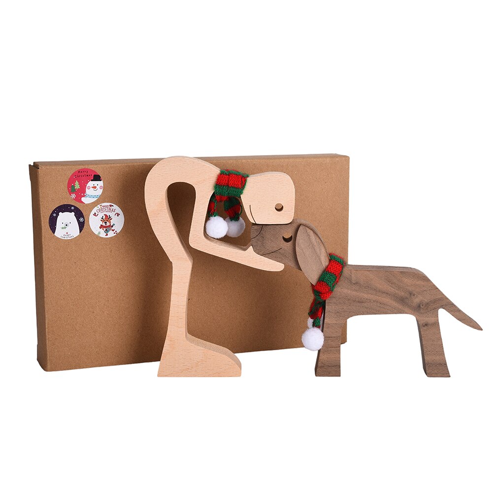 Pet Decorations Craft Wooden Dog Cat Doll Ornaments Carved Model Home Office Ornaments Love Pets