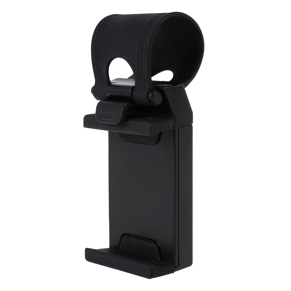 Auto stuurwiel telefoon clip houder universele fiets auto camera gps standaard beugel voor iphone samsung: Zwart