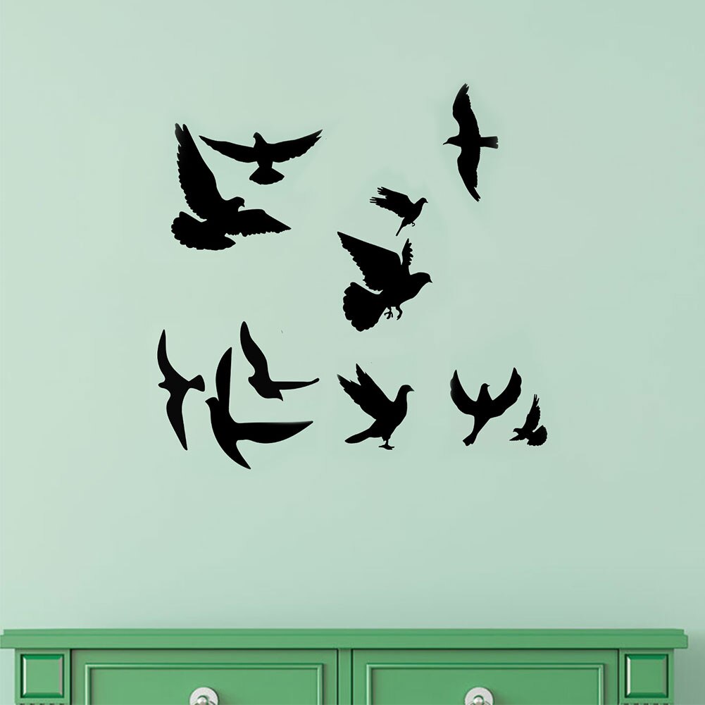 Autocollant de fenêtre d'alarme de chambre à coucher en PVC, verre Anti-Collision, facile à appliquer, forme d'oiseau, décor de maison, statique, autocollants de salon, bricolage