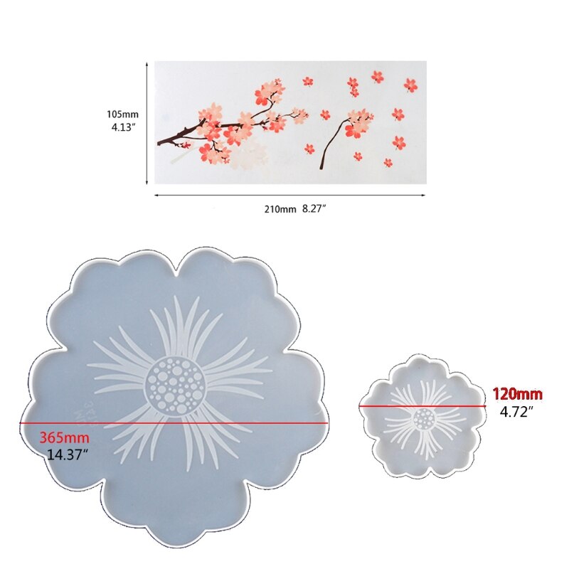 Grote Bloemvorm Resin Coaster Mallen Fruit Cup Siliconen Lade Epoxyhars Mal