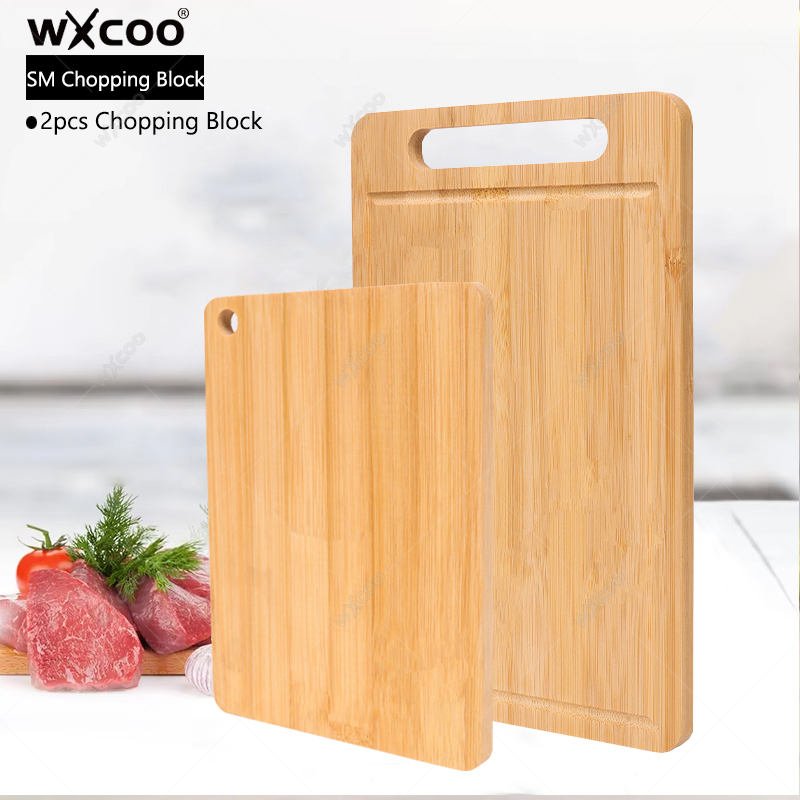 WXCOO-Juego de tablas de cortar de bambú para cocina, tablas de cortar de madera para preparar y servir comida en la cocina, 1-3 uds.: Verde