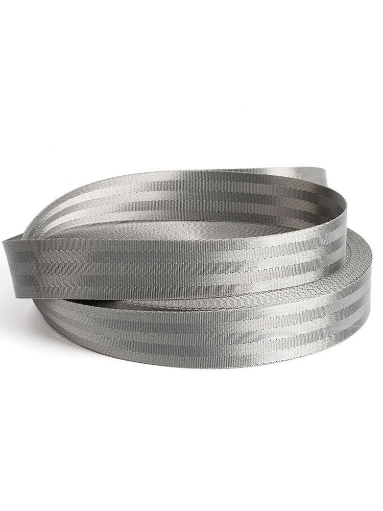 5M Nylon Webbing Safety Belt Grey Coffee Black Computer Jacquard Ribbon Children Car Seat Strapping Sewing Bag Belt Accessories: grey 25mm