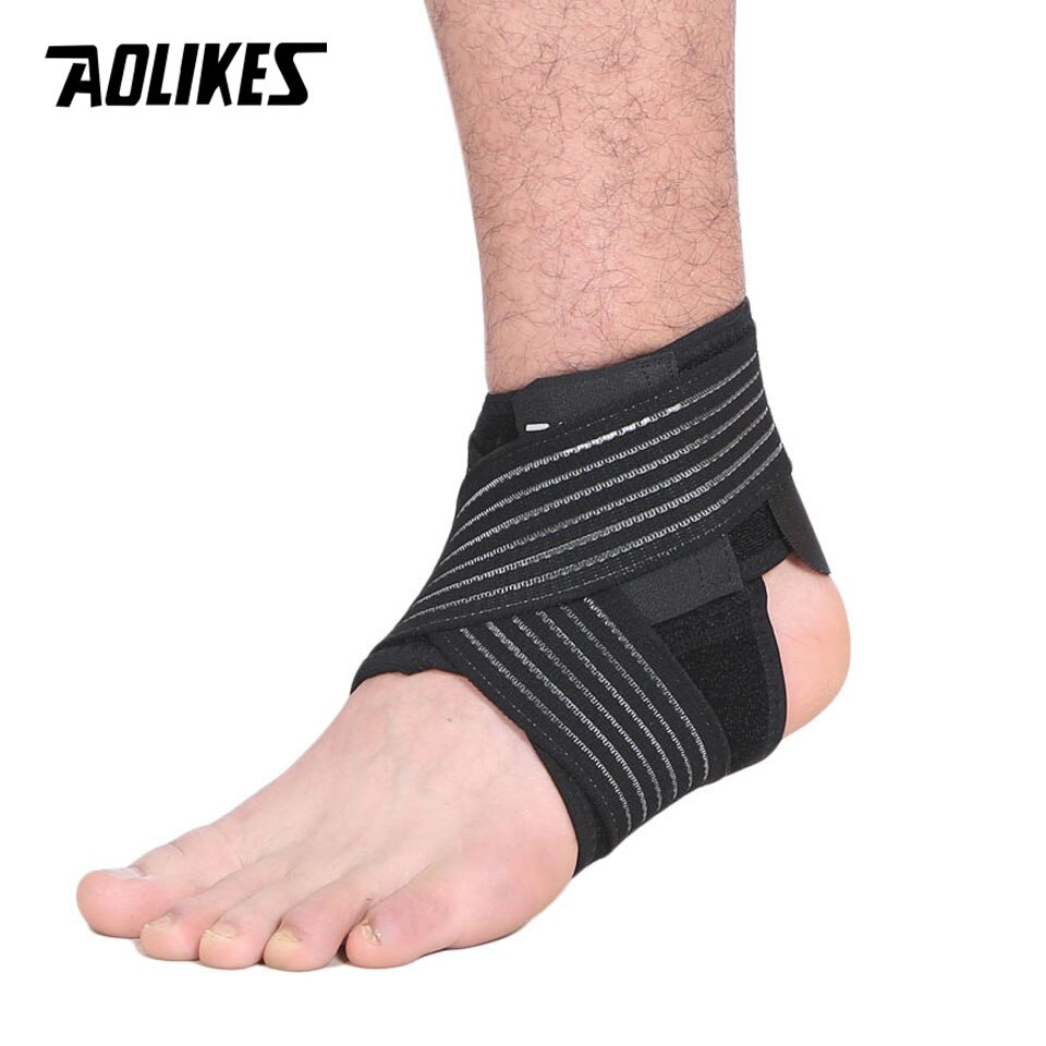 AOLIKES 1 Pair Elastic Strap Ankle Support Brace Badminton Basketball Football Taekwondo Fitness Heel Protector Gym Equipment