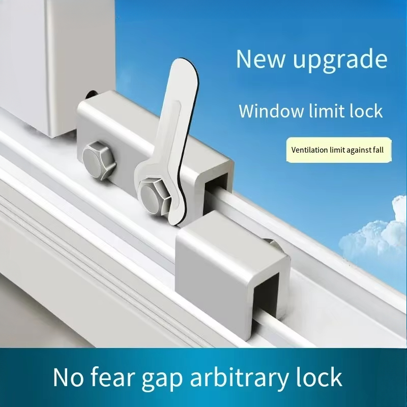 Türen und Fenster aus Aluminiumlegierung, feste Push-Pull-Kindersicherheitsschnalle, Diebstahlsicherung, Fensterschlossbegrenzer