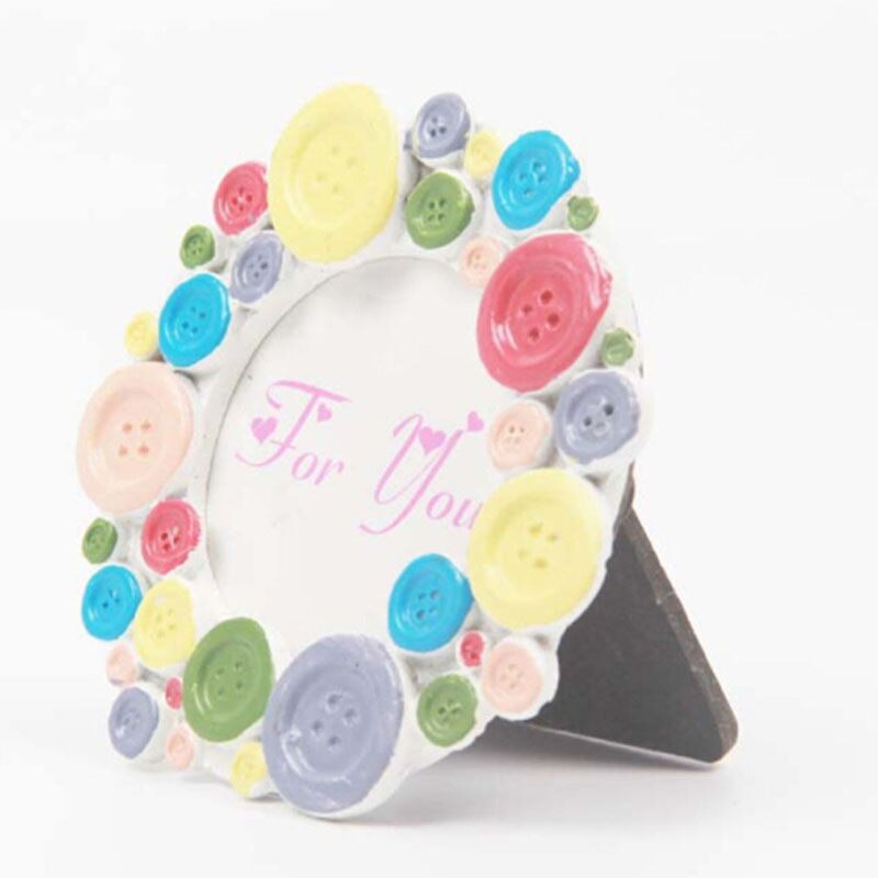 Cute Rainbow Button Photo Frame Photo DIY Baby Full Moon Small Photo Frame Family Photo Decoration: Default Title