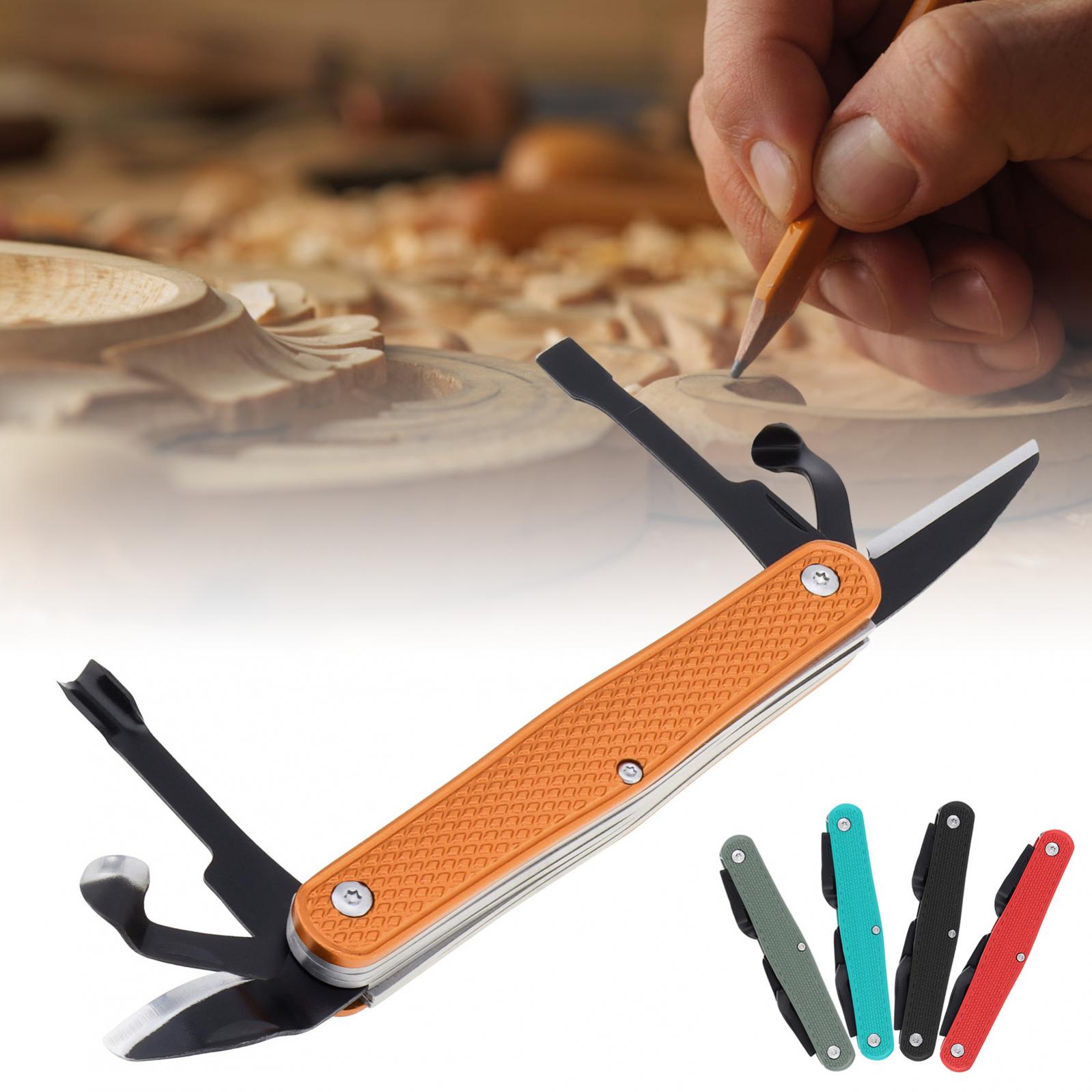 Wood & SK5 MultiTool Portable Folding Pocket Cutter Right Handed Whittling Cutter Tools For Camping/Home Furnishing