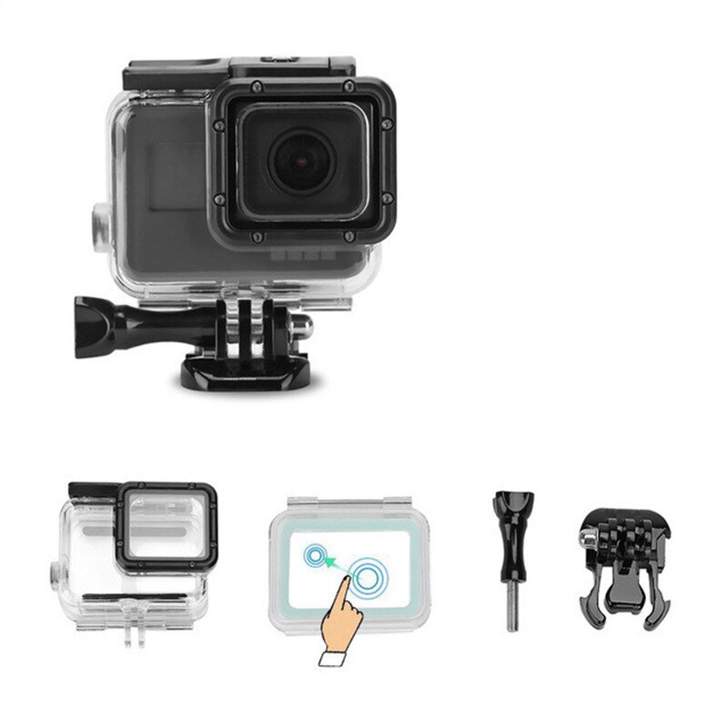 60 M/197ft boîtier étanche écran tactile plongée sous-marine housse de protection boîtier pour GoPro Hero 7 noir 6 5 accessoires ensemble: Waterproof Case