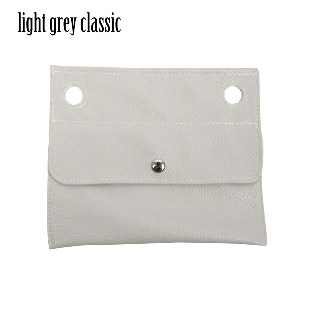 Bolso pequeño interno de cuero PU para exteriores, Mini bolsa de mano clásica: light grey classic