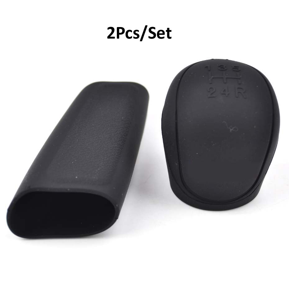 Upgraded Universal Car Silicone Gear Head Shift Shifter Knob Cover Gear Shift Collars Handbrake Car Hand Brake Covers Skin