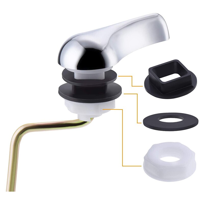 2 Packs Chrome Finish Side Mount Toilet Tank Flush Lever Handle Replacement for Most Side Mount Toilets