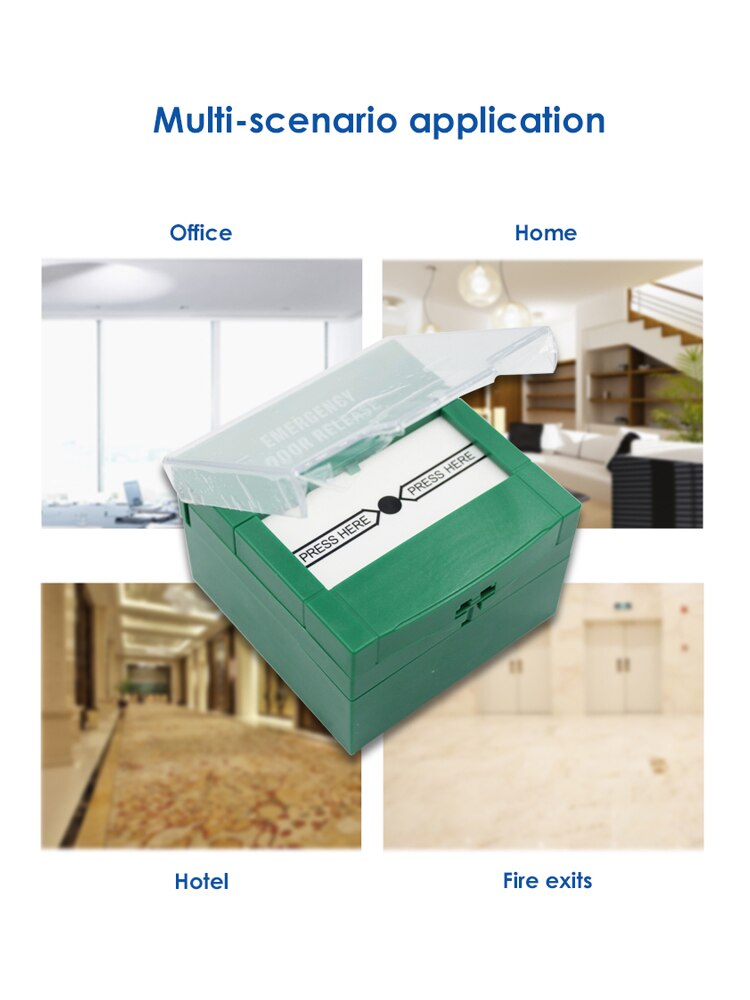 Glass Break Fire Alarm switch Fire Emergency Door Release Urgent Button RB86 Exit Release Switch With Cover