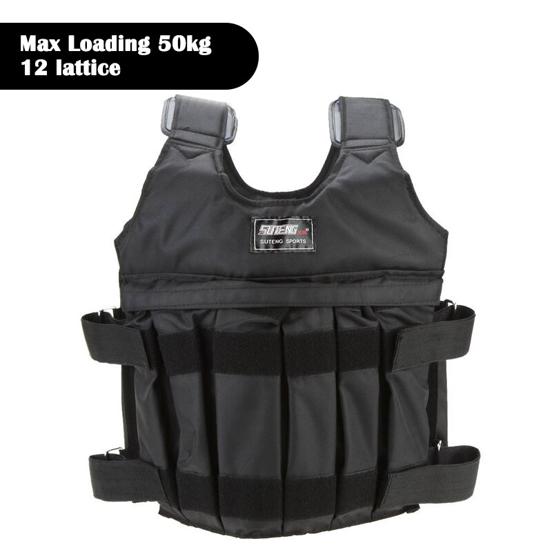 20kg/50kg Pesi Regolabile Carico ponderato veste Gilet per La Boxe Allenamento con i Pesi Allenamento di Sabbia Attrezzature per Il fitness Abbigliamento: 50kg nero