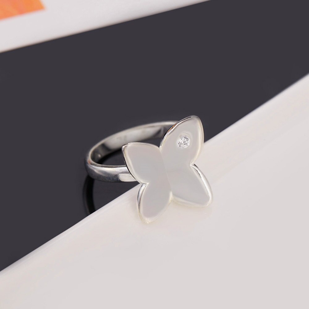 Feine 925 Sterling Silber kristall schmetterling ohrringe ringe Schmuck-setzt für frauen glücklich Partei hochzeit Weihnachten