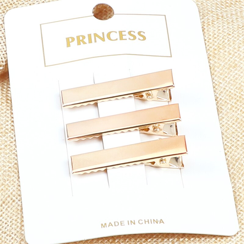 50 unids/lote de pinzas para el cabello de Color dorado y plateado, pasadores metálicos de , horquillas DIY, accesorios para el cabello para mujeres y niñas, herramientas para el cabello: Rosa