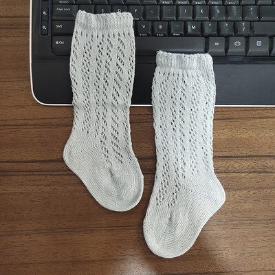 5 Kleuren Kinderen Meisje Spaanse Stijl Knie Hoge Sokken. Vintage Baby Peuter In Buis Sokken. Kid 'S Visnetten Sok Baby Socken 0-3Y: light blue / 1-2 years old