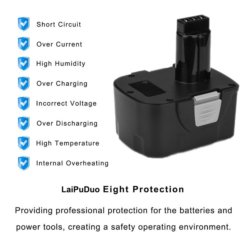 Ni-CD Power Tool Battery for Interskol H12 12V 2000mAh Cordless Drill Replacement Rechargeable Battery