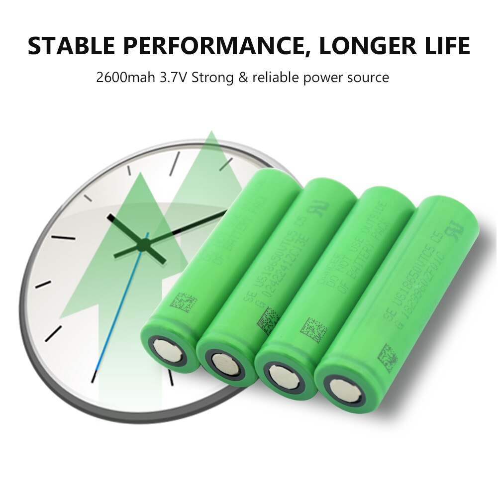 10Pieces 3.7 V Volt Rechargeable US18650 VTC5 2600mAh VTC5 18650 Battery Replacement 3.7V 2600mAh 18650 Batteries