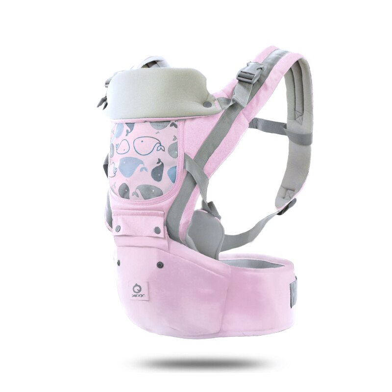Kangaroo Baby Bag Pouch Sling Hip Child Carrier Ergonomic Baby Front &amp; Back Hoodie Baby Carrier Hipseat Multifunction Carrier: Pink