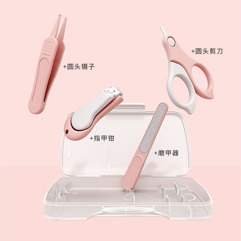 4-stück Baby Healthcare einstellen Baby Nagel Pflege einstellen Baby Finger Trimmer Schere Nagel Haarschneidemaschine Lagerung Kasten Anti-Preis Nagel Haarschneidemaschine einstellen