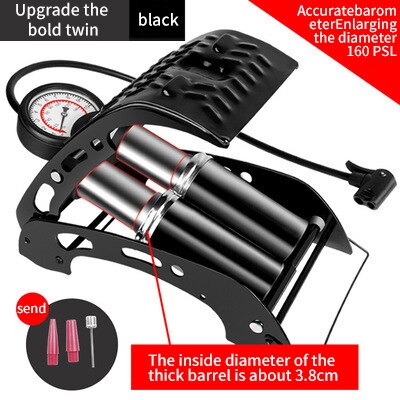 Foot pedal pump bicycle home high pressure pump electric car battery car car basketball foot pump: Dark Grey