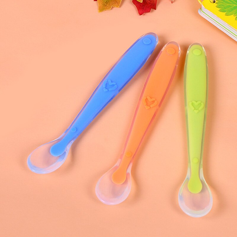 Lepel Siliconen 15Cm Silicone Candy Kleur Baby Zachte Voeden Lepel Babylepel Servies