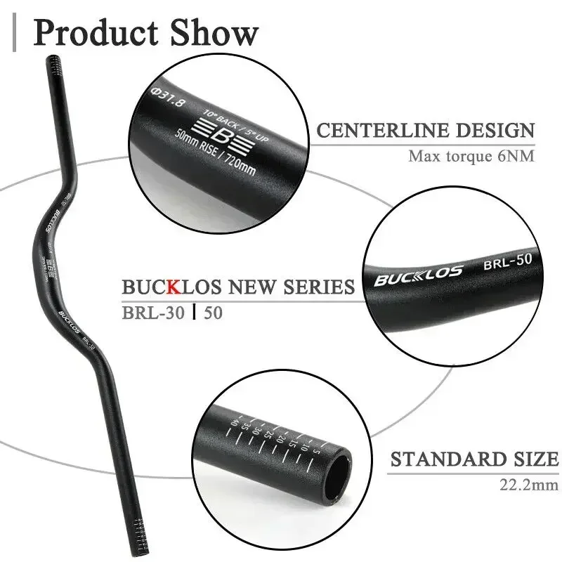 BUCKLOS kierownica roweru górskiego 31.8mm 25.4mm kierownica rowerowa 620/660/720/780mm kierownica MTB ze stopu aluminium części rowerowe