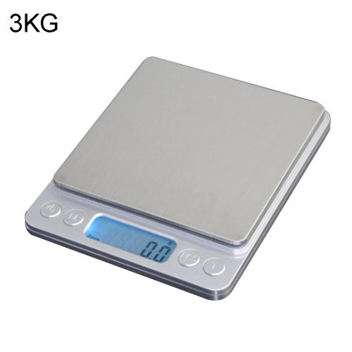 0.5kg/1kg/2kg/3kg LCD Display Multi-function Digital Food Kitchen Scale Stainless Steel Food Scale Cooking Tools Balance: 3kg