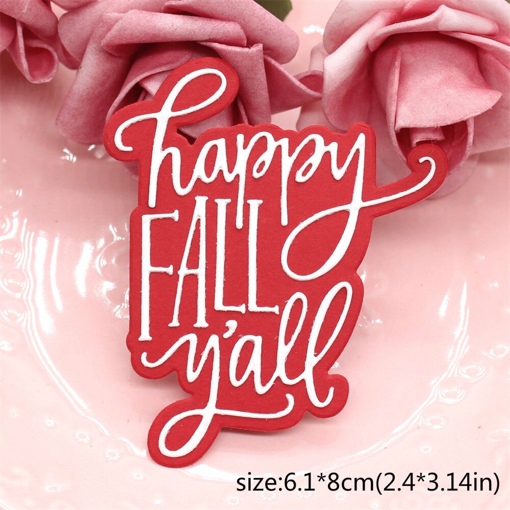 KSCRAFT Happy Fall Words Metal Cutting Dies Stencils for DIY Scrapbooking Decorative Embossing DIY Paper Cards