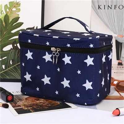 Beroep Reizen Rits Vrouwen Cosmetische Tas Toiletartikelen Organizer Make Wassen Pouch Canvas Waterdicht Vrouwelijke Opslag Beauty Cases: Five-pointed star