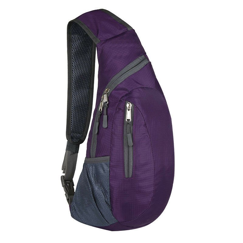 Nova Unisex Sólida Sling Saco Corpo Cruz Ombro Desporto Ao Ar Livre Peito Cintura Packs Caminhadas Viagem de Acampamento: ROXO