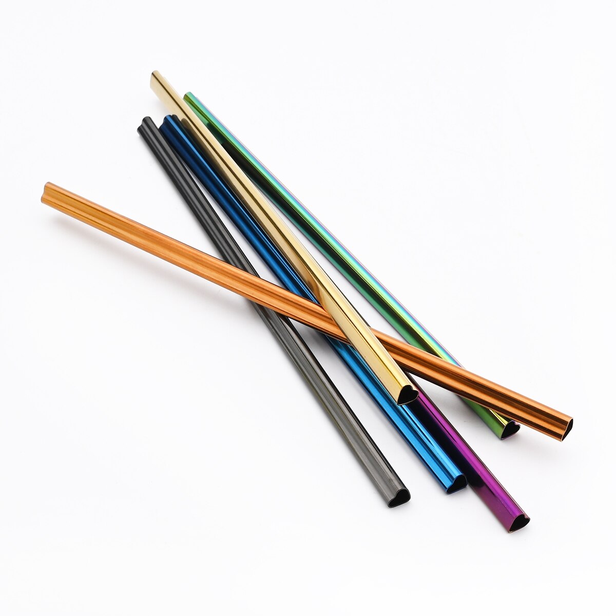 1Pc 304 Stainless Steel Drinking Straw Colorful Heart-shaped Straw Reusable Metal Straw Set Bar Pearl Milkshake Bubble Tea Straw