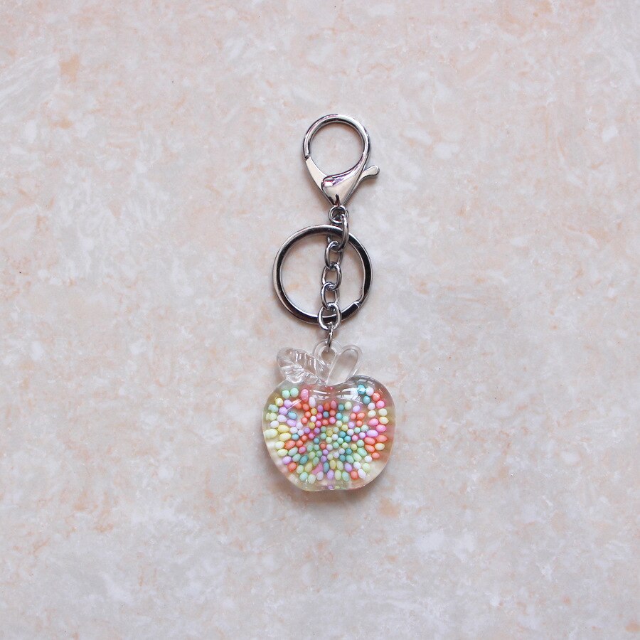 eins Acryl Apfel Anhänger Weihnachten Weihnachten Vorabend Kleine Sommer Obst Modellierung Keychain: bunt