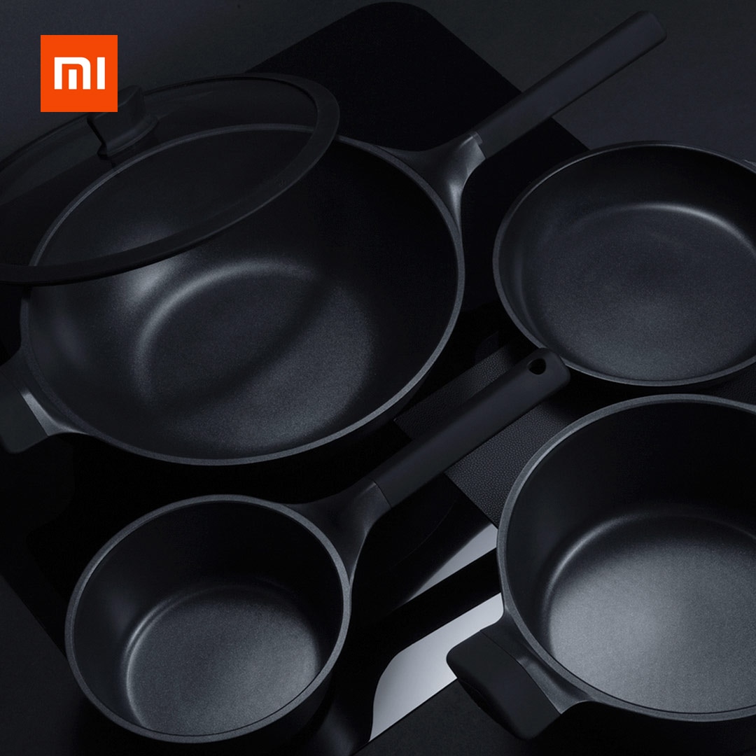 Xiaomi Huohou NonStick Super Platinum Frying Pan Wok Stockpot Milk Pan Durable Easy to Clean High Temperature Reminder Kitchen