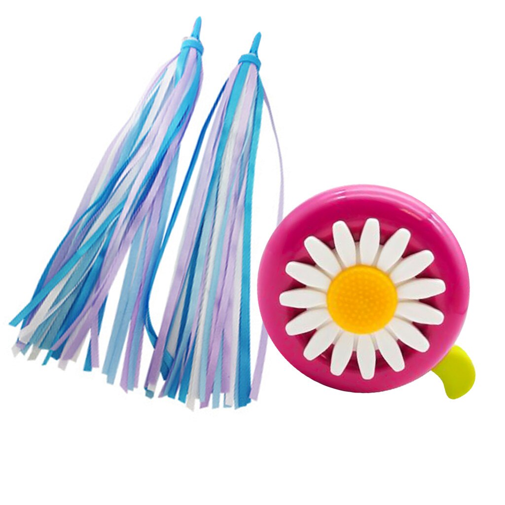2 Pack Kid's Rainbow Scooter Handlebar Streamers And 1 Pack Kids Bike Bell #D: L